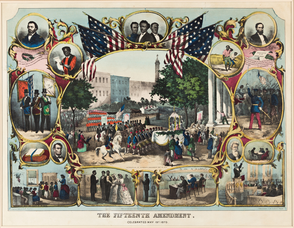 (RECONSTRUCTION.) James C. Beard; artist. The Fifteenth Amendment, Celebrated May 19th 1870.